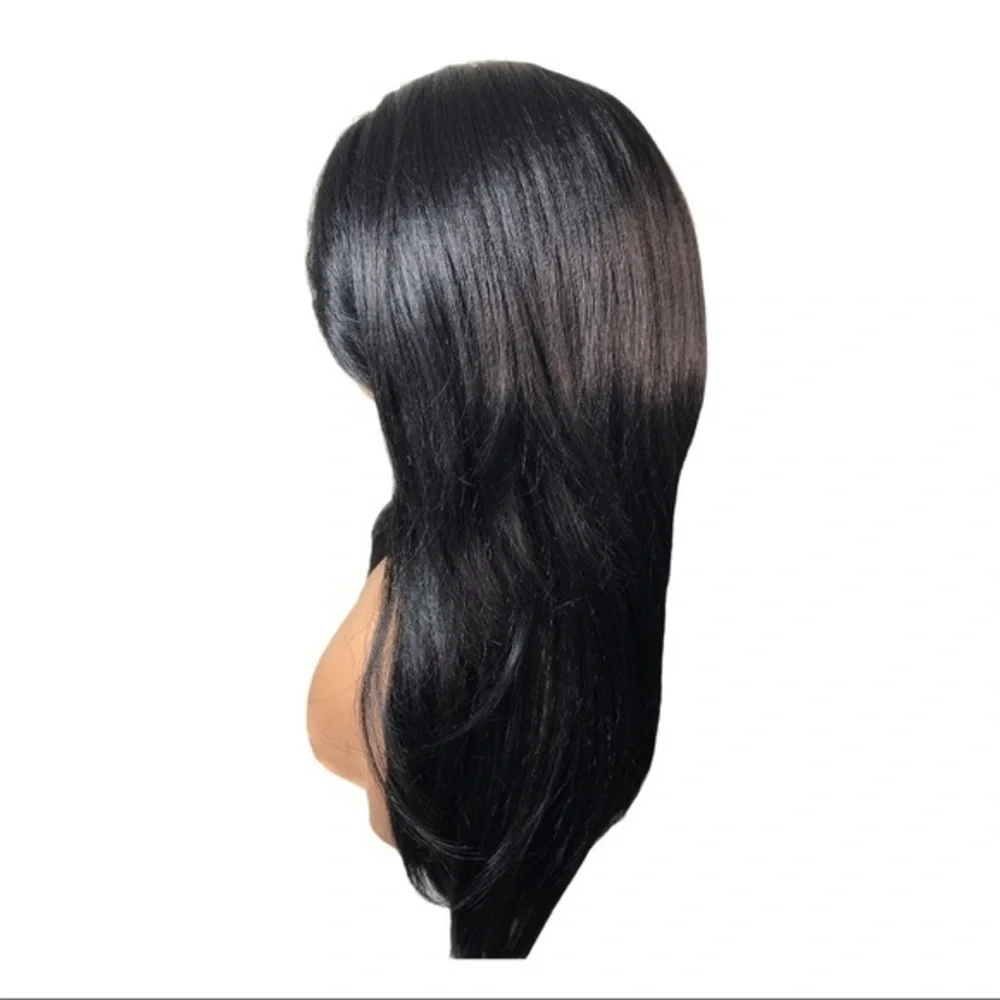 Side Part Human Blend Soft Swiss Lace Fron…